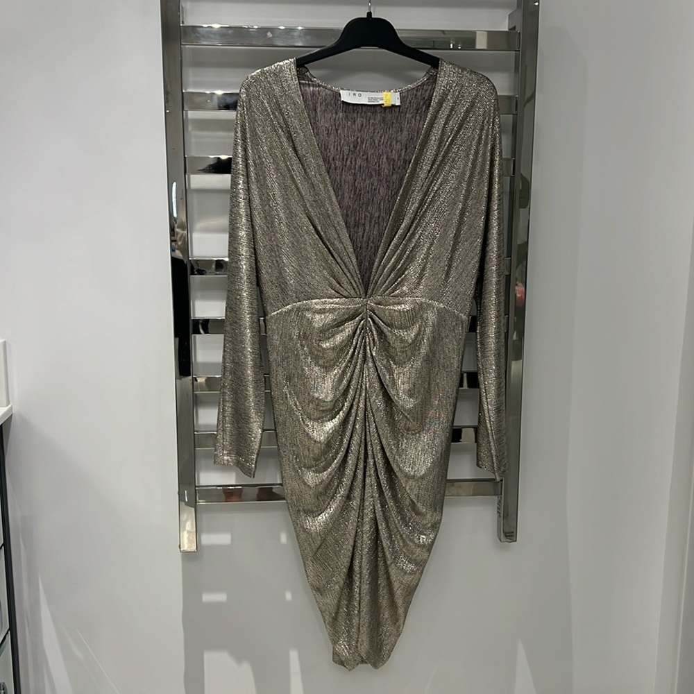 Iro champagne colour shimmery dress